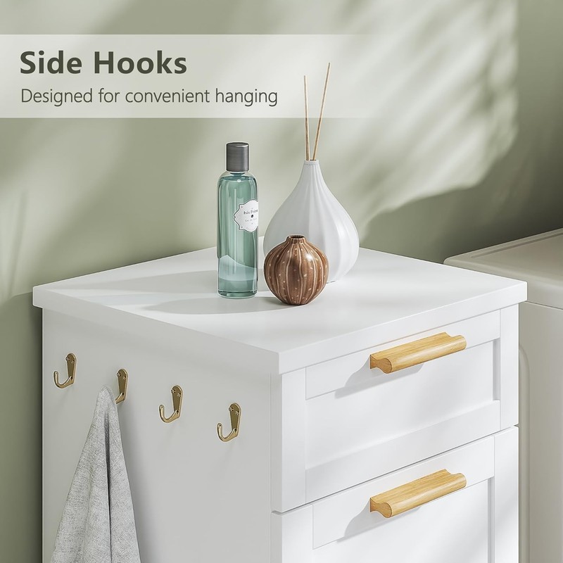 VECELO Tilt Out Laundry Hamper, 35" Bathroom Cabinet with Hidden Removable Baske gallery