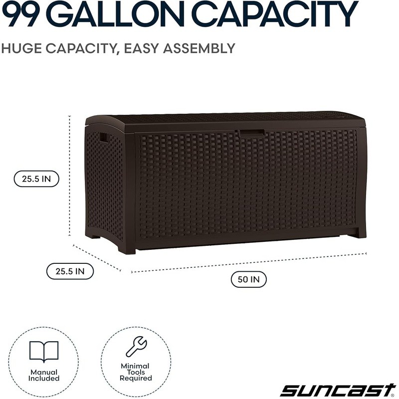 Durable Outdoor Storage Box Resin Deck Chest Waterproof Patio Organizer New gallery