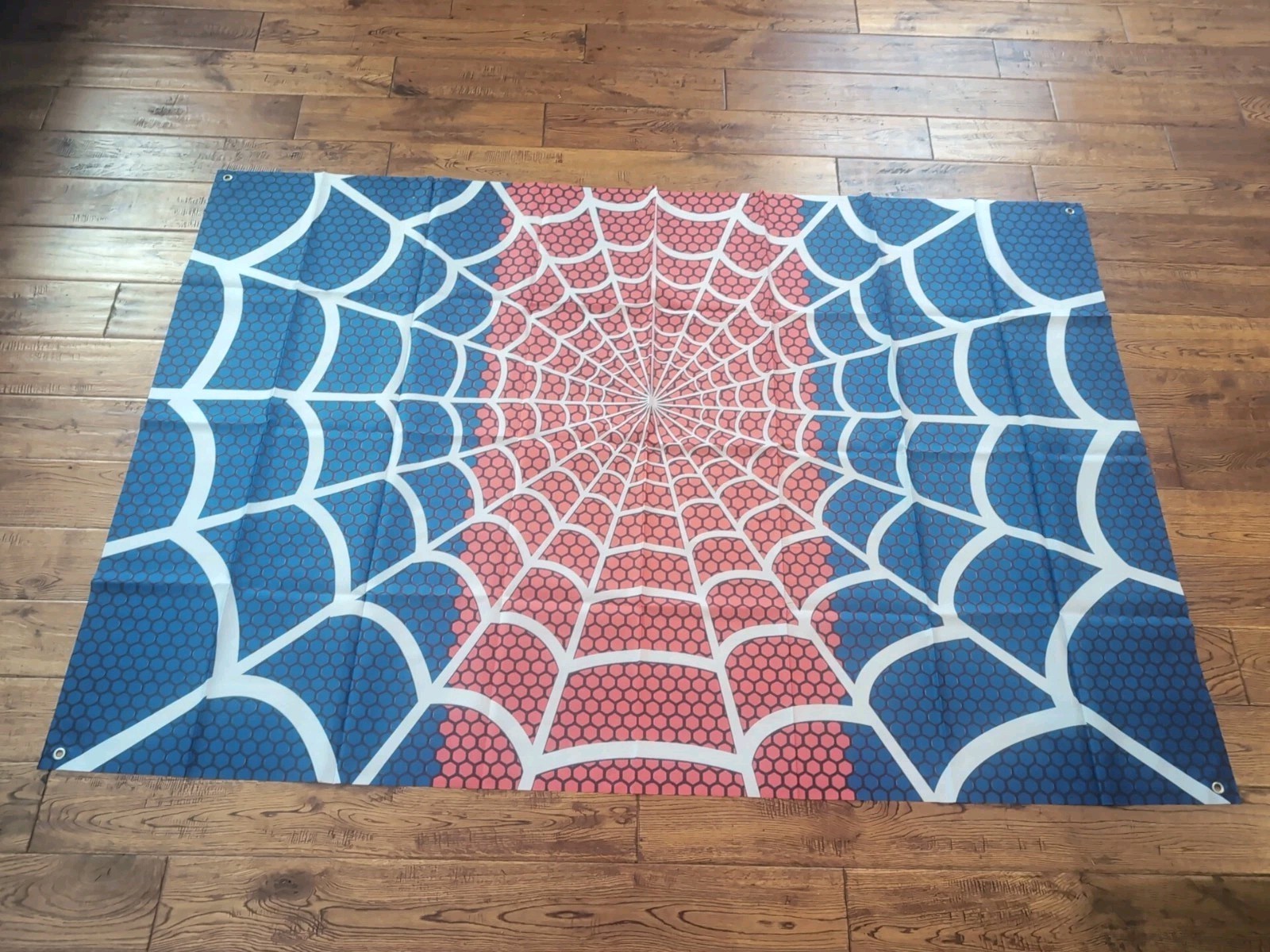 Blue & Red Spiderman Web Party Backdrop Hanging Banner Decoration 69"X47" New gallery
