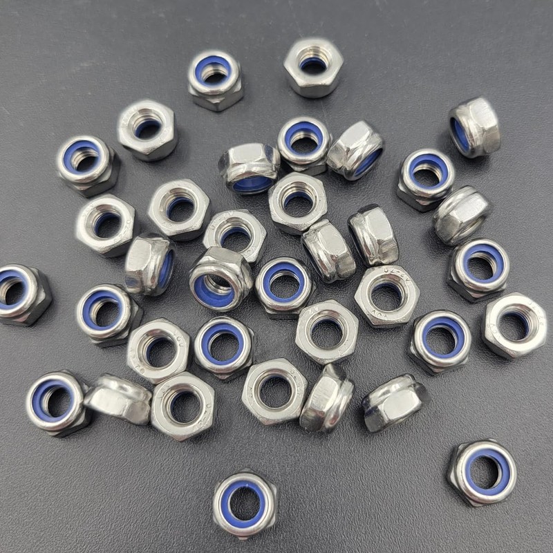 M6 Nylon Insert Hex Lock Nuts, Stainless Steel 304 (18-8) Locknut(M6(60PCS)) gallery