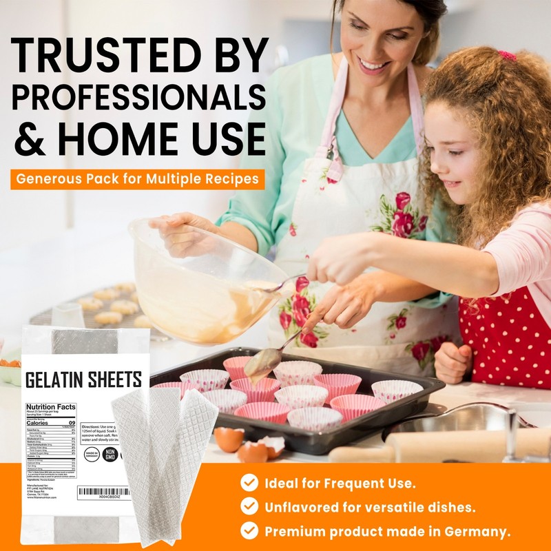Silver Gelatin Sheets for Baking – 25 Count (63 Grams) – Unflavored gallery