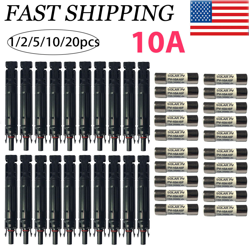 1/2/5/10/20X Solar Panel Cable Connector 10A in-Line Fuse Holder Solar Fuse gallery