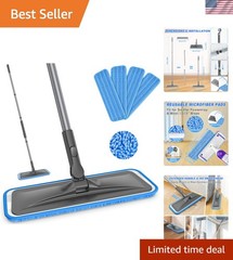 Multi-Purpose Microfiber Mop with Spin Head & Washable Pads – Great for Homes