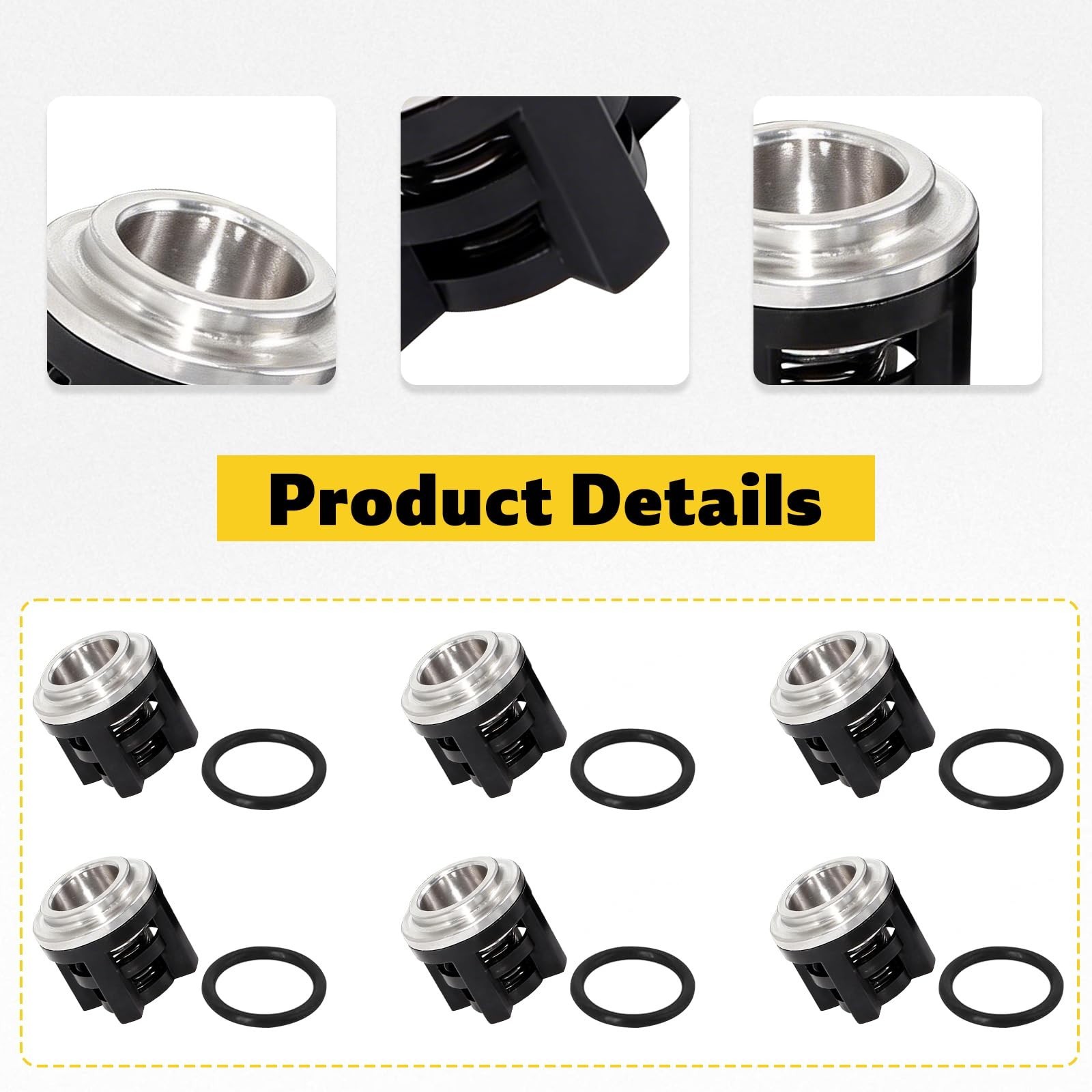 6 Pack Water Pressure Washer Pump Check Valve Kit with O-Rings, Fits 18mm Pumps gallery