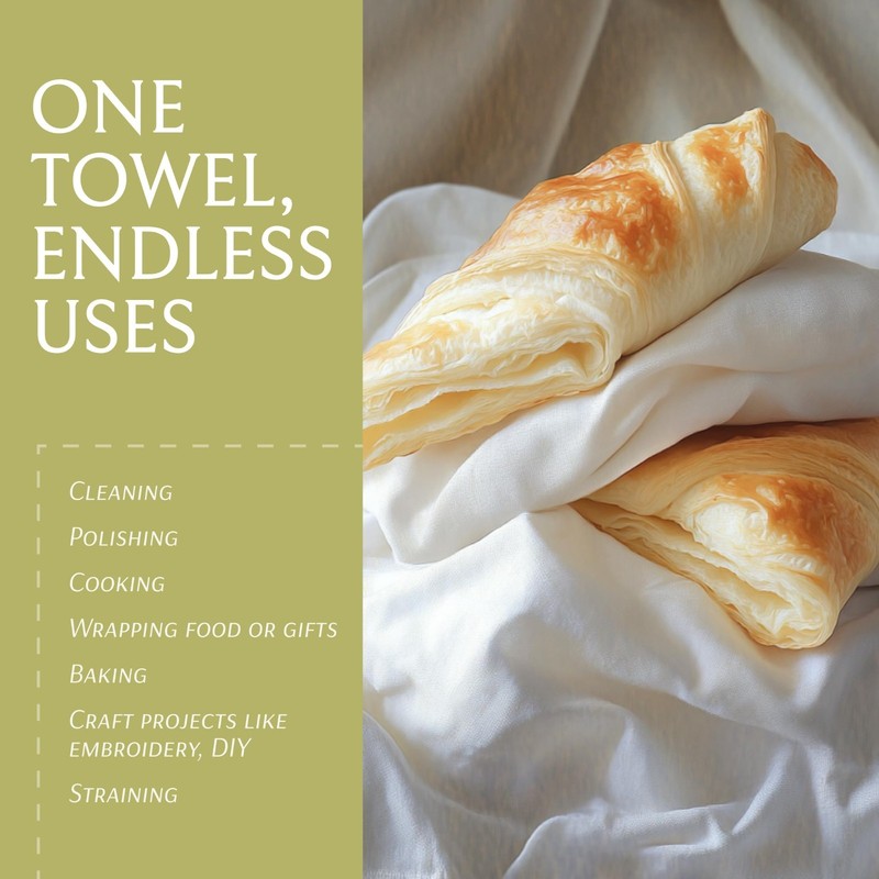 Flour Sack Kitchen Dish Towels - Lint Free Soft 100% Ring Spun Cotton - 28x28 gallery