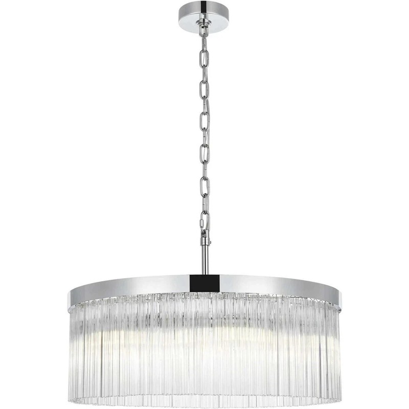 Chandelier Ceiling Light Fixture Chrome High Quality For Foyer Dining Room 24" gallery