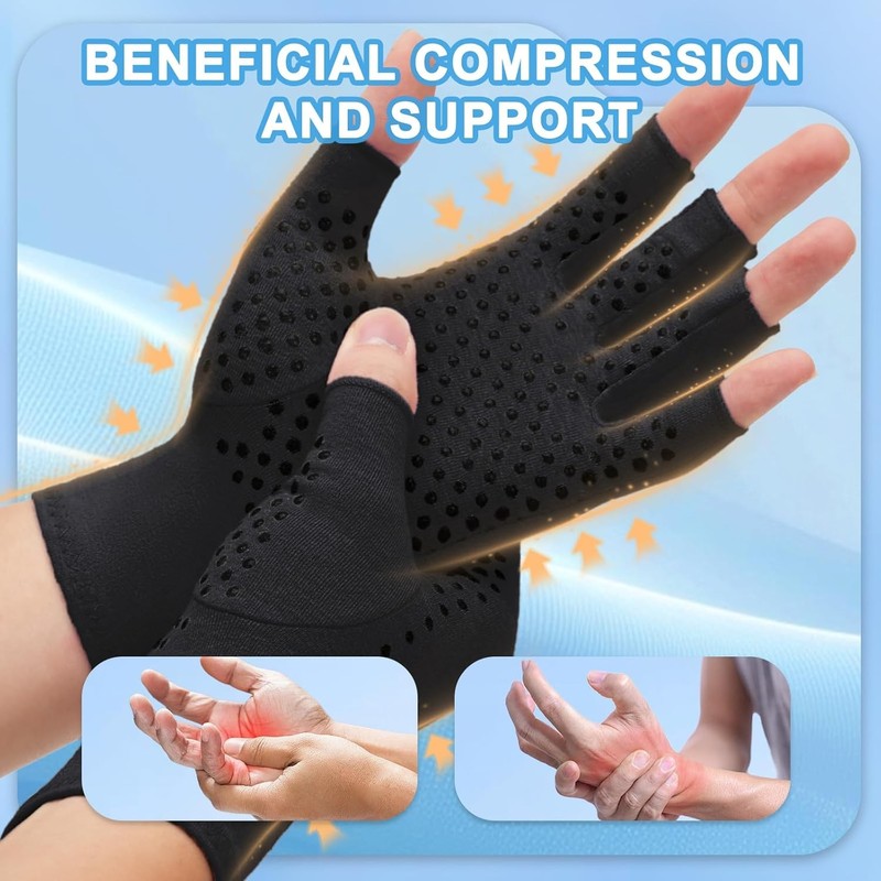 2-Pair Arthritis Compression Gloves- for Hand Arthritis, Carpal Tunnel Pain, gallery