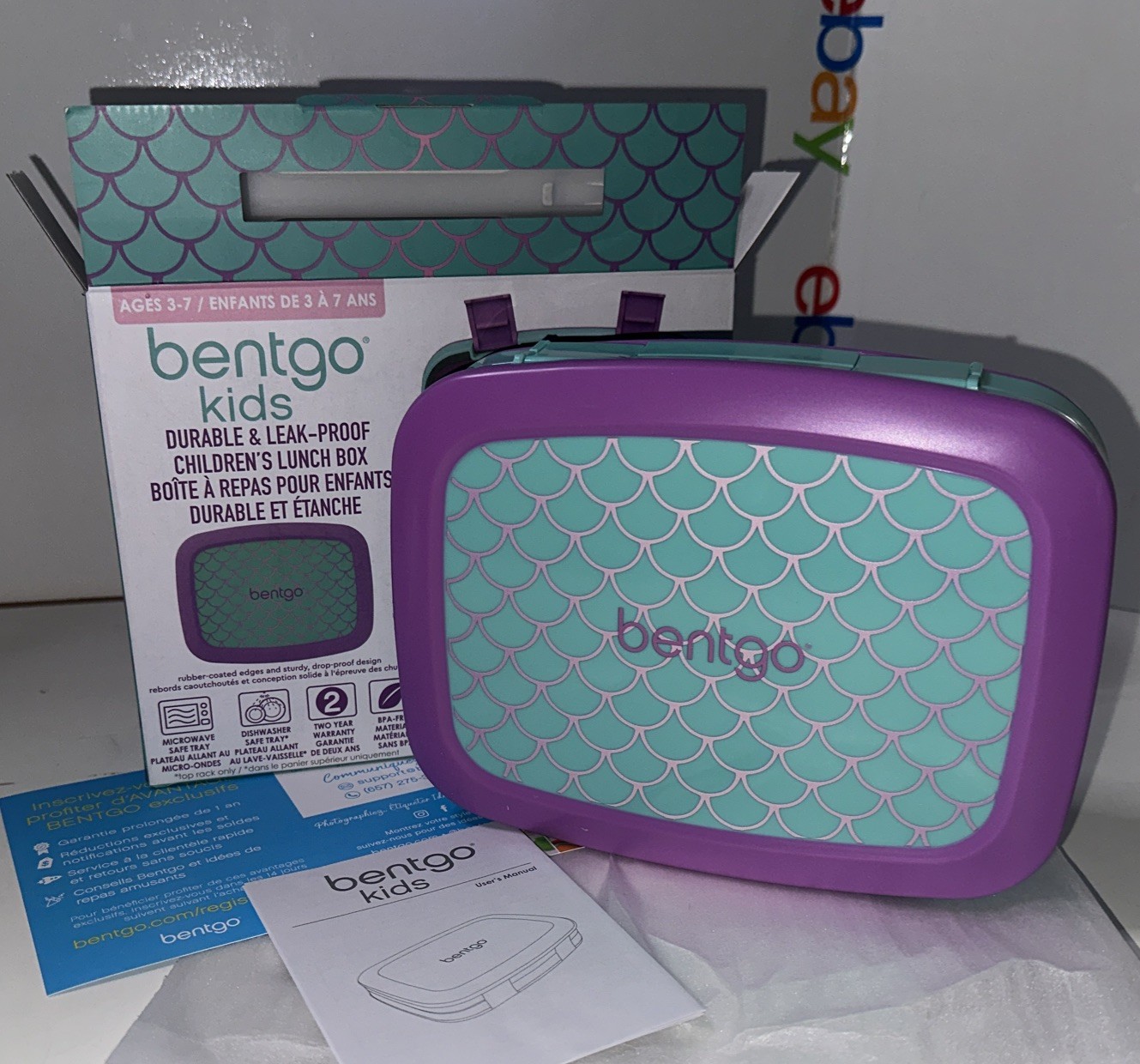Bentgo Leak-Proof Drop-Proof Kids Lunch Box Purple Teal BPA-Free 5 Compartments gallery