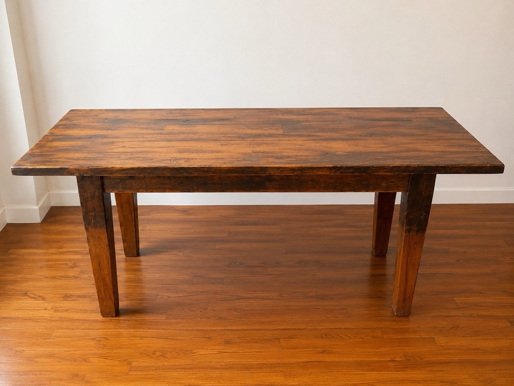 Rustic Rectangular Wood Dining Table Brown 71x25.5x30 in Used