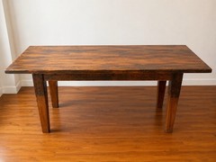 Rustic Rectangular Wood Dining Table Brown 71×25.5×30 in Used