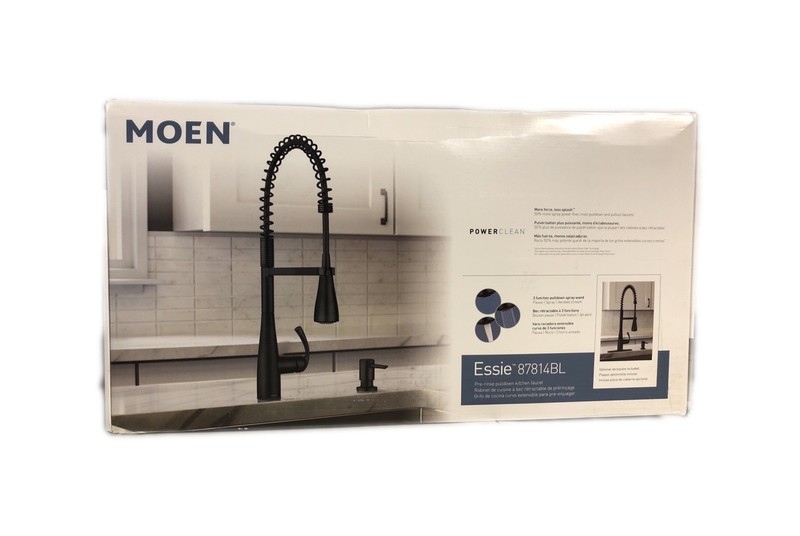 MOEN Essie Single-Handle Pulldown Kitchen Faucet Matte Black 87814BL gallery