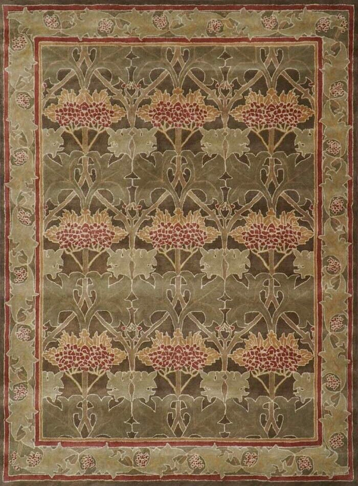 Wool Rug | Hand Tufted Pottery Barn Cecil Green Area Rug | William Morris Rug gallery
