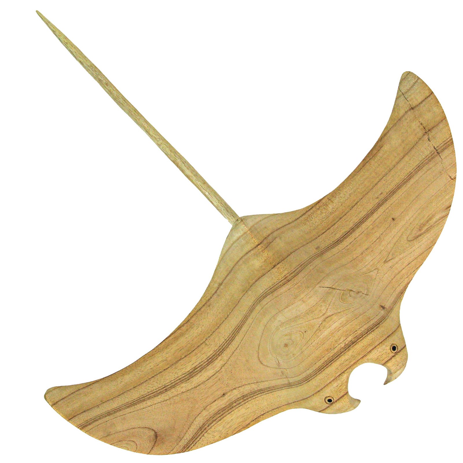 Scratch & Dent 22 Inch Hand Carved Wood Stingray Sculpture Home Decor Art gallery