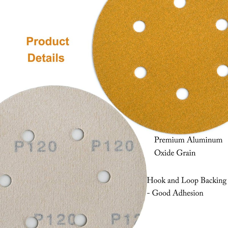 100PCS 6 inch Hook and Loop Sanding Discs 120 Grit 6-Hole Sander 150MM Sandpaper gallery
