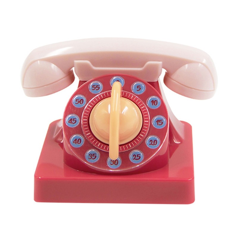 Cute Cartoon Telephone Shaped Kitchen Timer Mechanical Wind up 60 Minute Manual gallery