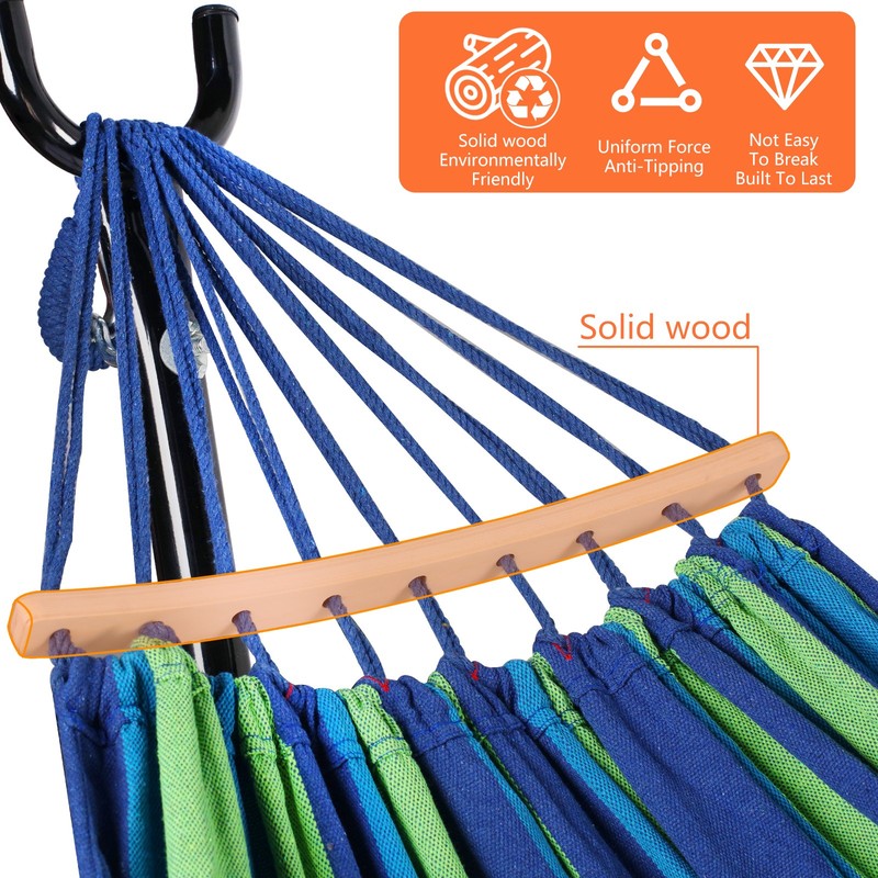 Double Hammock with 450lb Capacity 9FT Steel Stand and Portable Carrying Case gallery