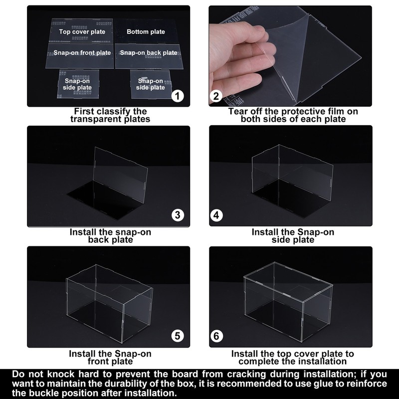 Acrylic Display Case Plastic Box Cube Storage Box Transparent 31x16x15.5cm gallery