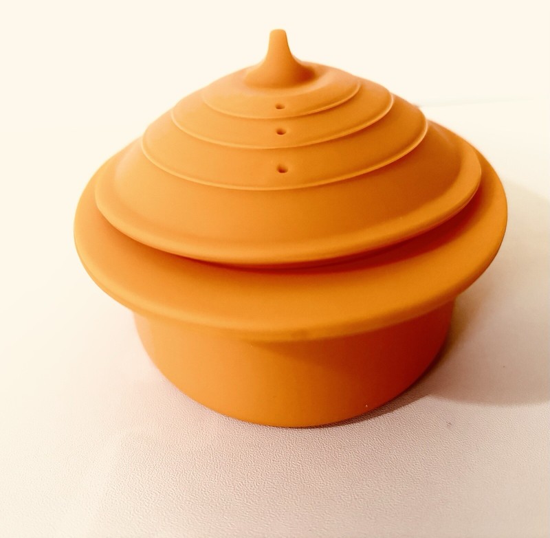 Silicon Steamer Orange Steamer Silicon Microwave Steamer for 1 Person gallery