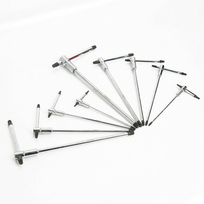 9 Pc Torx Star T-Handle Hex Allen Key Wrench Set w/ Speed Sleeves Fast Spinning gallery