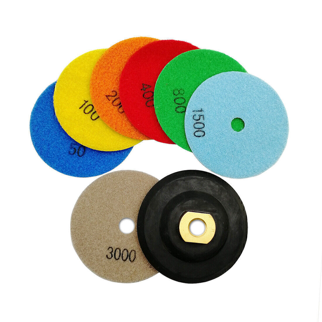SHDIATOOL Diamond Polishing Pads 4" Granite Marble Tile Sanding Discs 5/8 Backer gallery