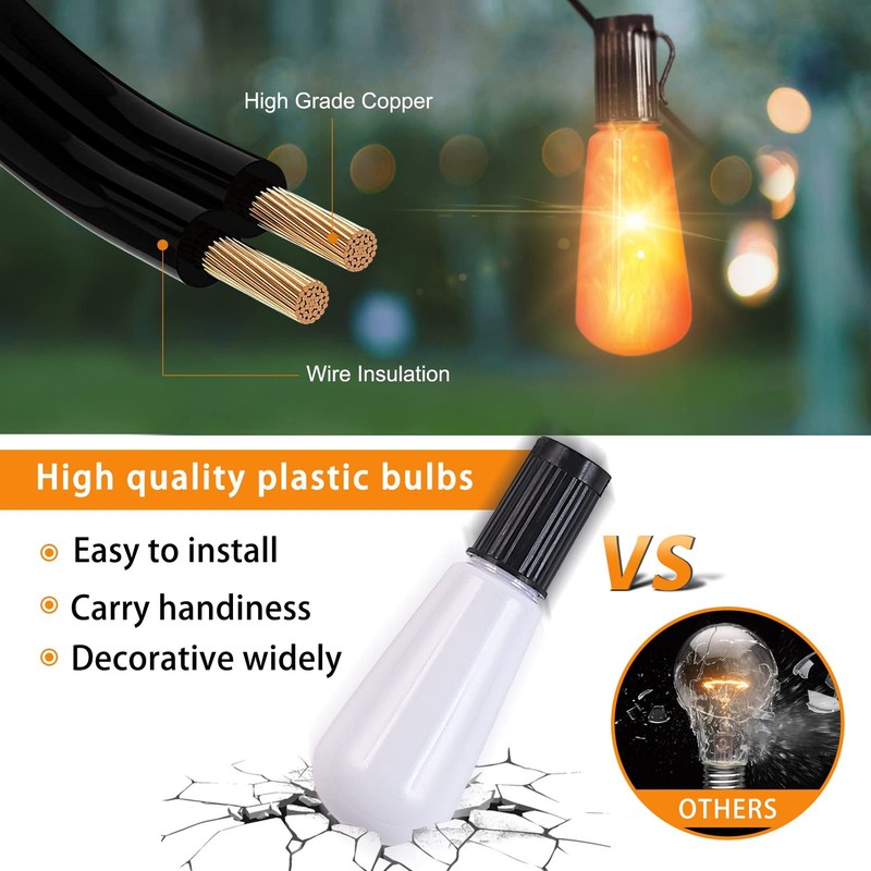 Flickering Flame String Lights,22Ft 20LED Lights for Outside,Plug in Garden Ligh gallery