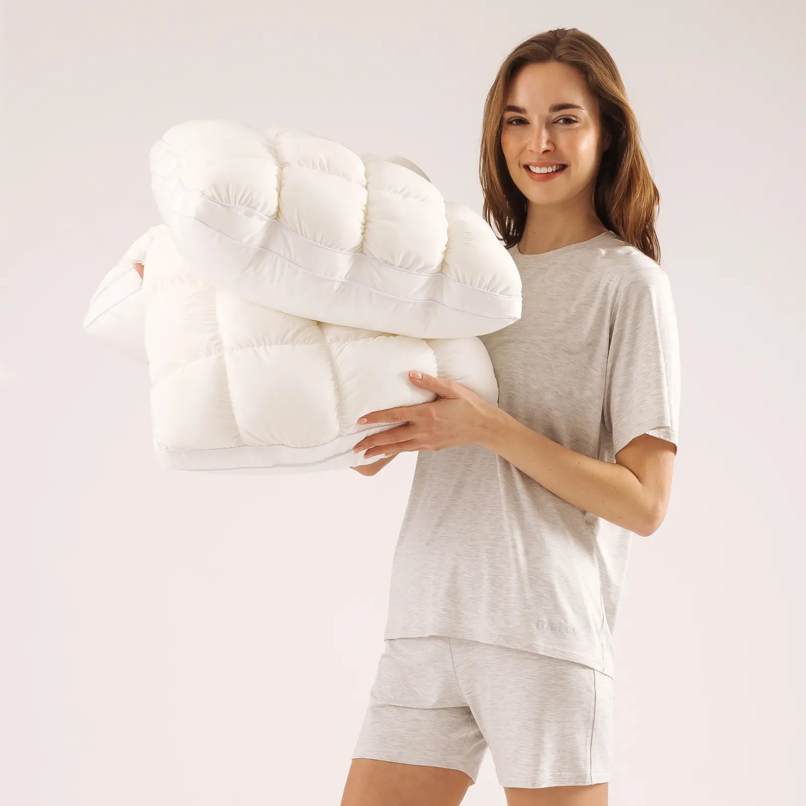 Mellow Sleep | Mellow Puff Pillow – Soft Quilted Puff Grid Design Pillow, Fluffy gallery