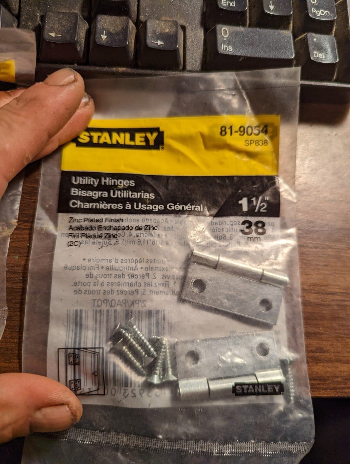 STANLEY 1 1/2 INCH (38 MM) UTILITY HINGES, 81-9054, NEW IN SEALED PACKAGE gallery