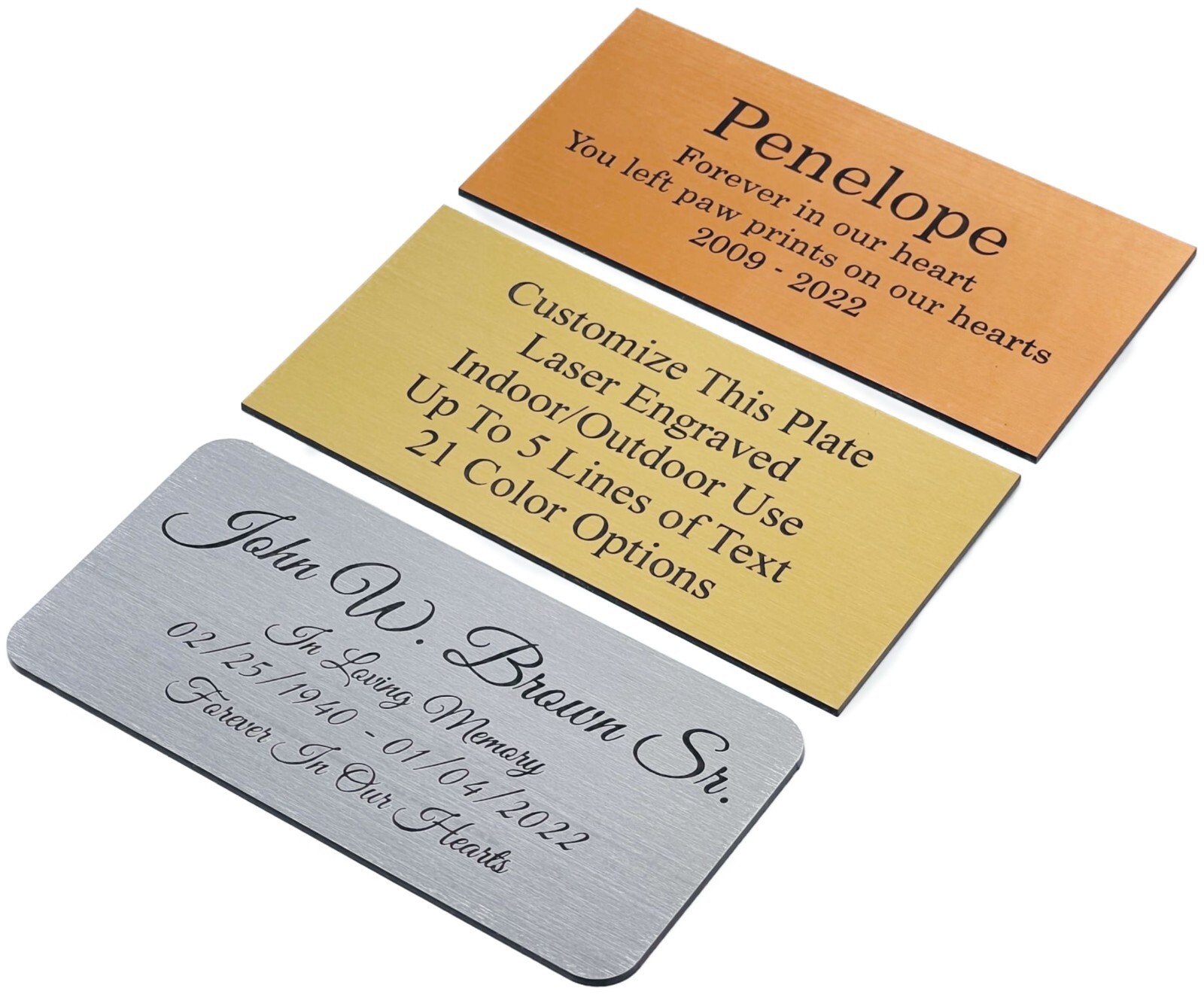 Custom Engraved Plate 2x4, 2x6, 3x6 Name Plate Plaque Art Label Tag Gift Trophy gallery