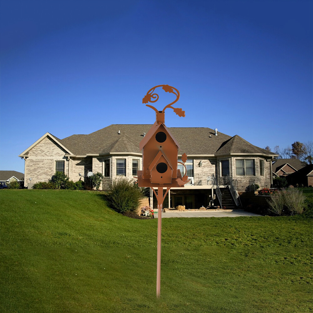 Metal Birdhouse Post A - For Garden Decor, Bird Nesting & Outdoor Landscaping gallery