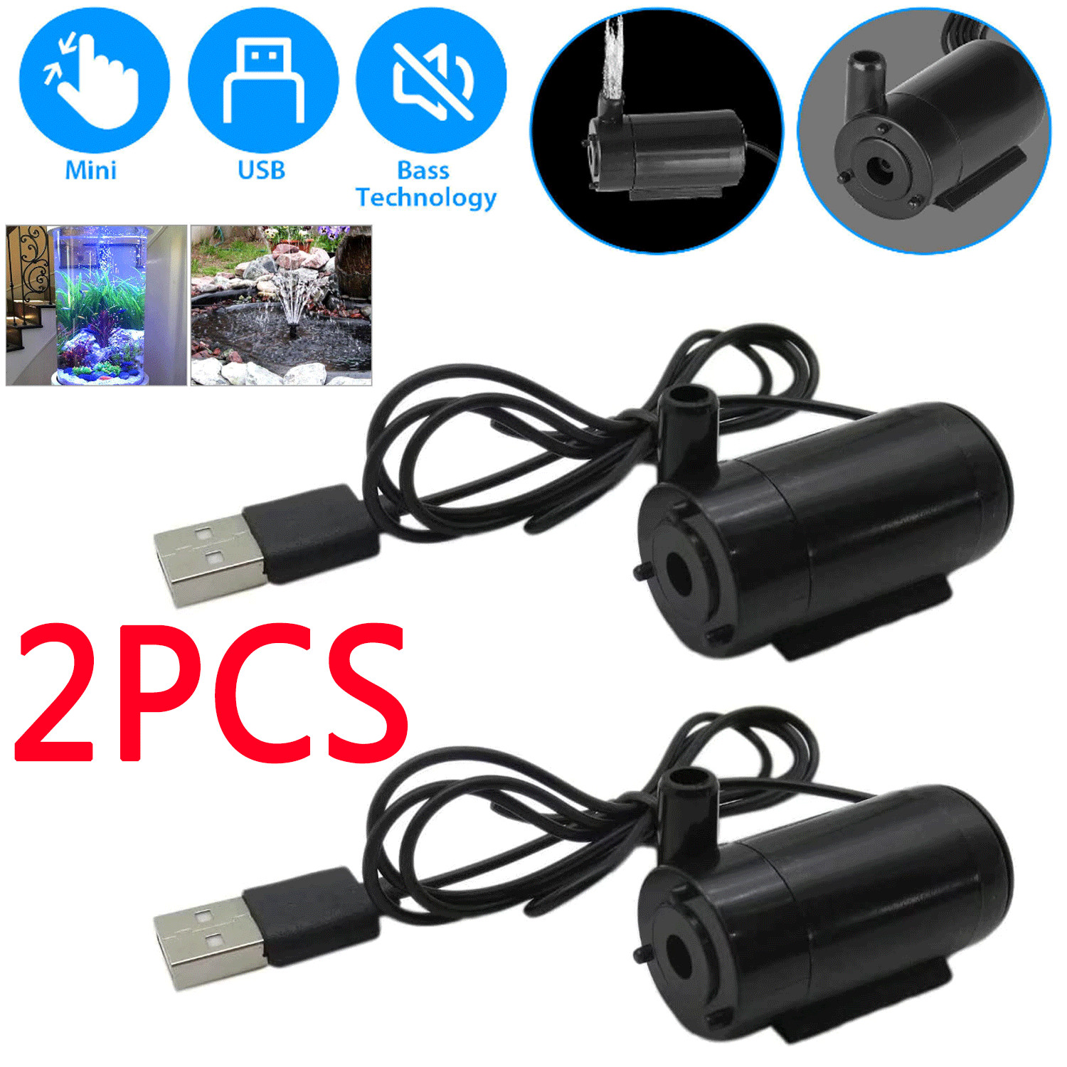 Water Pump Mini Mute Submersible USB 5V 1M Cable Garden Fountain Tool Fish Tank gallery