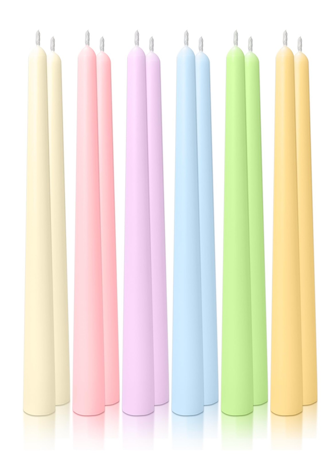 10" Classic Taper Candles, Multicolored, 12Pack, 78 Hours Long Burning, Unsce... gallery