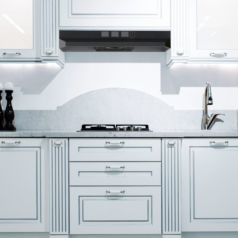 30inch Kitchen Under Cabinet Range Hood 2 Speed 230CFM Vent w/LED Black gallery