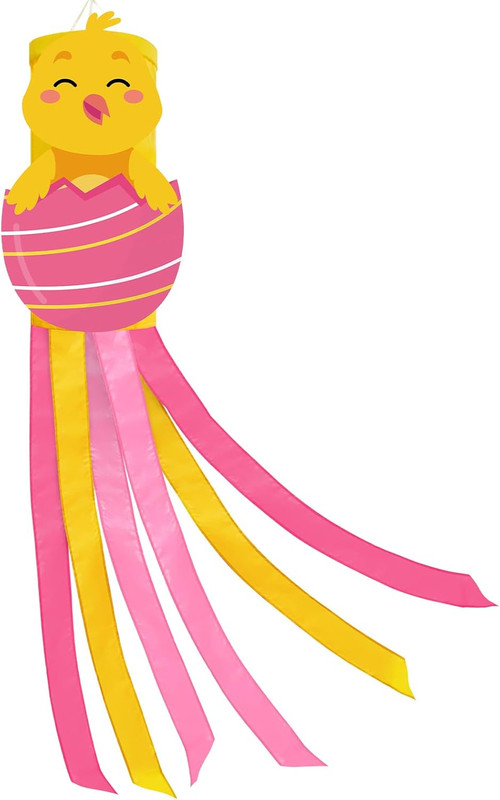 40 Inches Easter Chick Windsock Decorations, Hanging Outdoor Spring Decor with P gallery