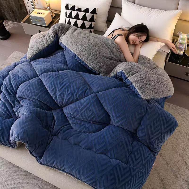 Reversible Sherpa Fluffy Comforter Extra Warm Winter Bedding Blanket Twin Full gallery