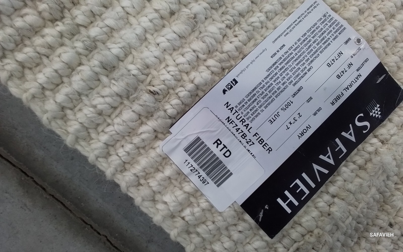 BLEACH / IVORY 2'-3" x 7'-0" Flaw in Rug, Reduced Price 1172774397 NF747B-27 gallery