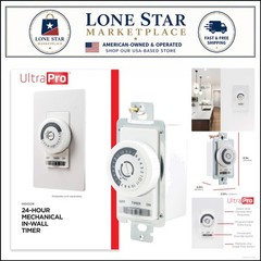 Elegant 24-Hour Dial Timer Switch for Lights & Fans – Override Function Included