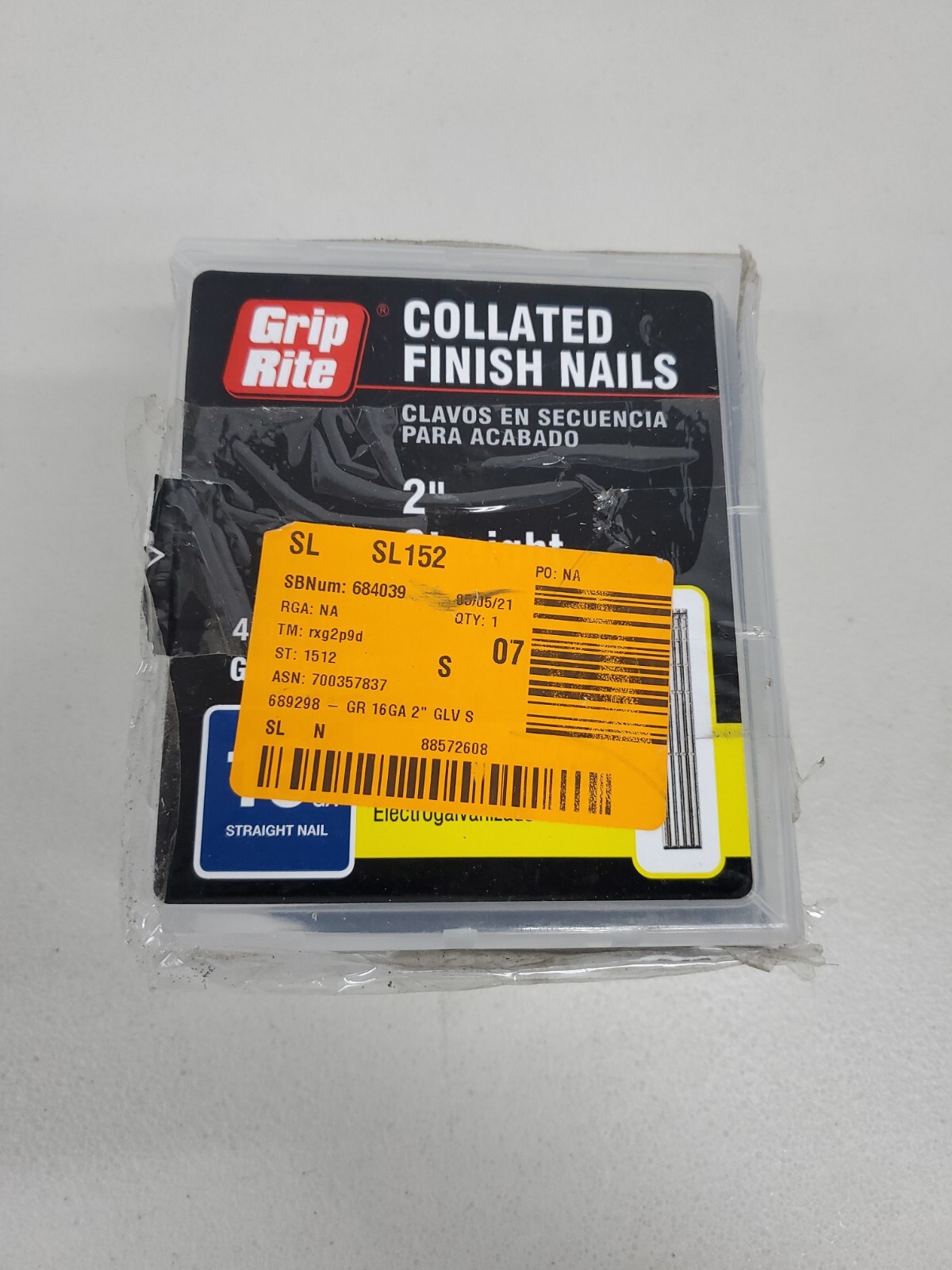 4000 pcs. Grip Rite 16 Ga 2 in Electrogalvanized Straight Finish Brad Nails gallery