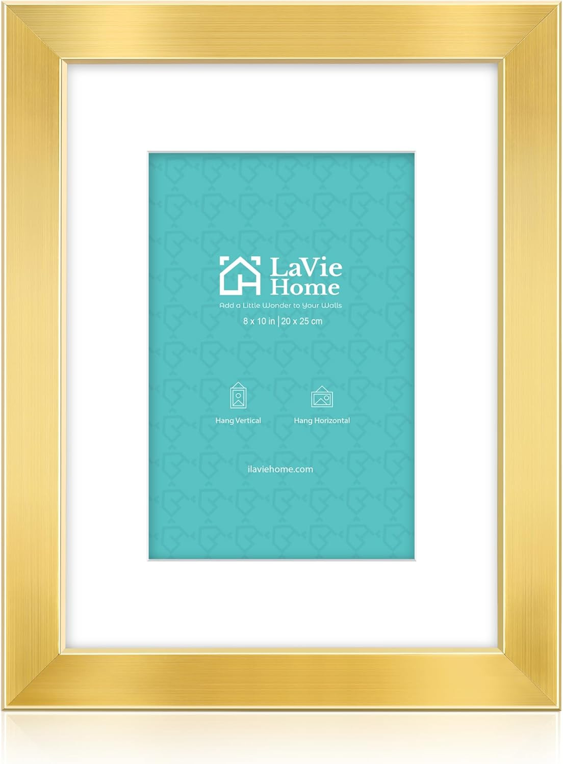 8x10 Picture Frame Gold, 8 x 10 Frame with High Definition Plexiglass, Horizonta gallery