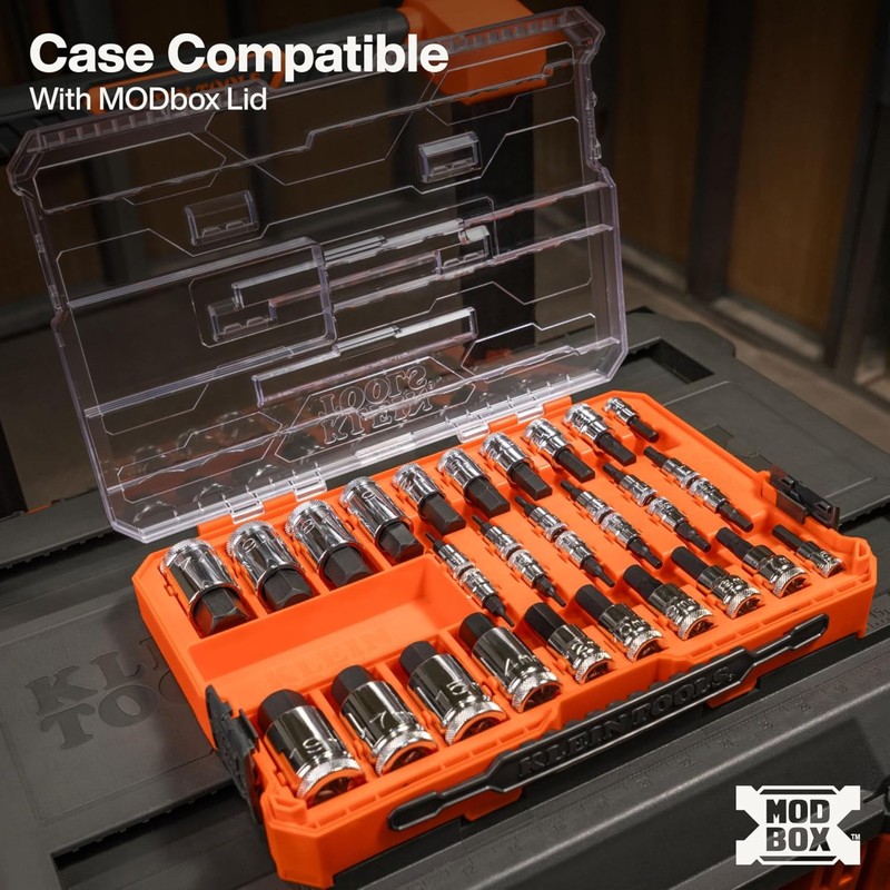 Klein Tools 65233HEX Hex Bit Socket Set, 1/4, 3/8, 1/2-Inch Drives, Knurled gallery