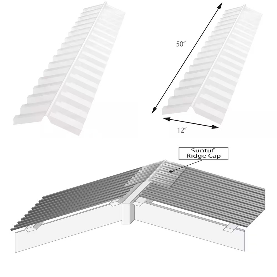 Ridge Cap Flashing Polycarbonate Clear Panel Roofing A-Style Corrugated 4ft USA gallery