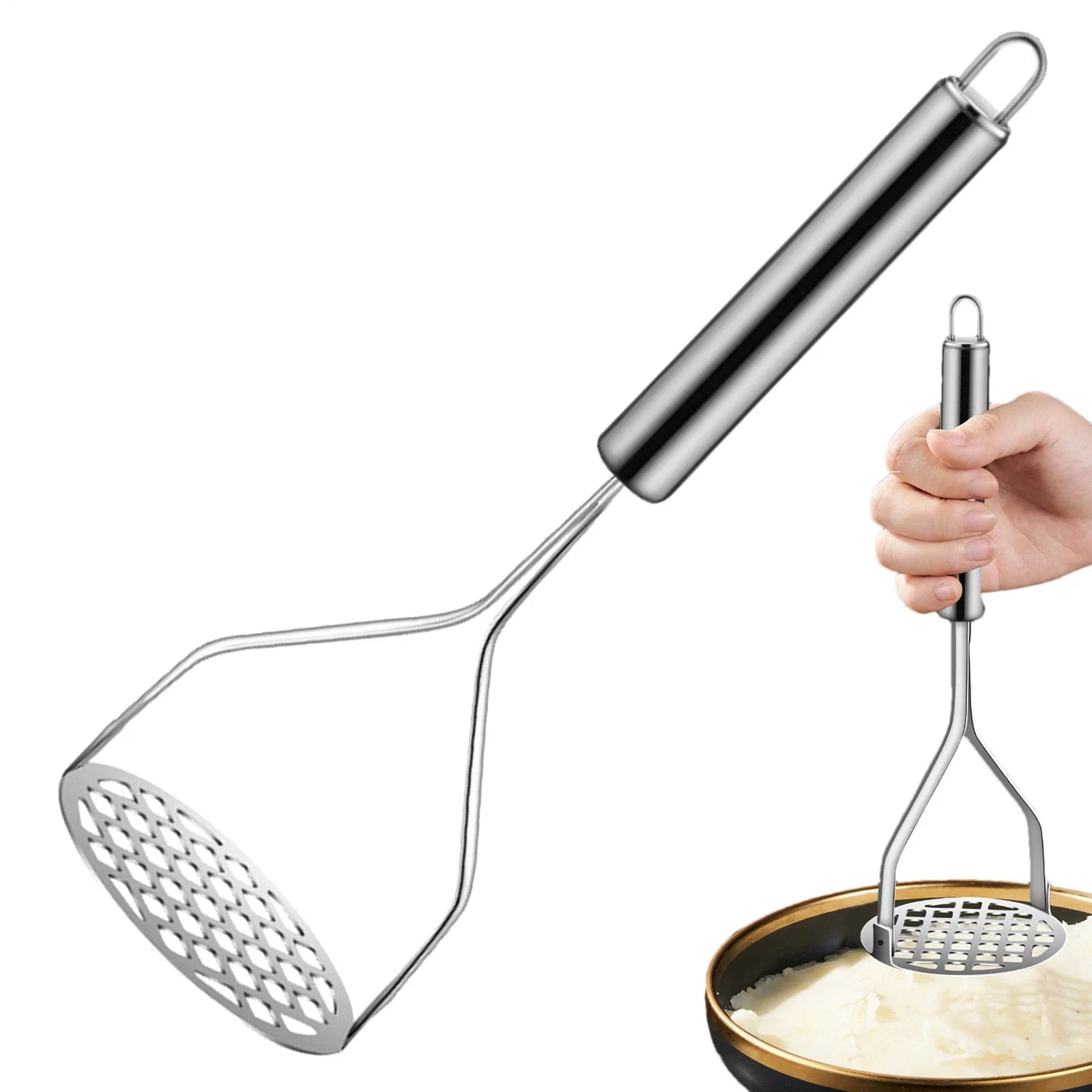 Potato Masher Hangable Stainless Steel Ricer & Vegetable Crusher Kitchen Gadget* gallery