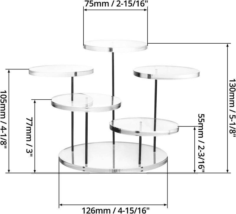 round Acrylic Products Display Riser Stands, 5 Tier Displaying Risers Display St gallery