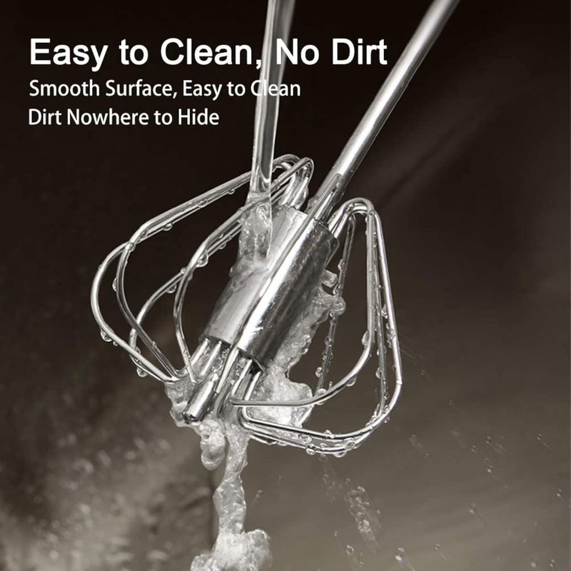 2X Semi Automatic Egg Whisk Stainless Steel Hand Push Beater Mixer Cream Frother gallery