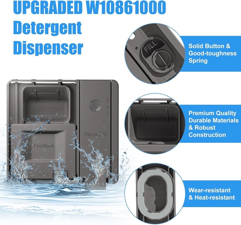 Dishwasher Detergent Dispenser Compatible With Whirlpool WDT730PAHZ0 WDT970SAHZ0 gallery