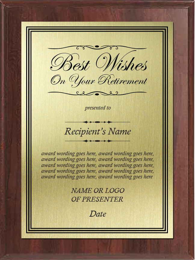 Custom Retirement Plaque – Personalized Employee Recognition Gift – Wood/Metal gallery