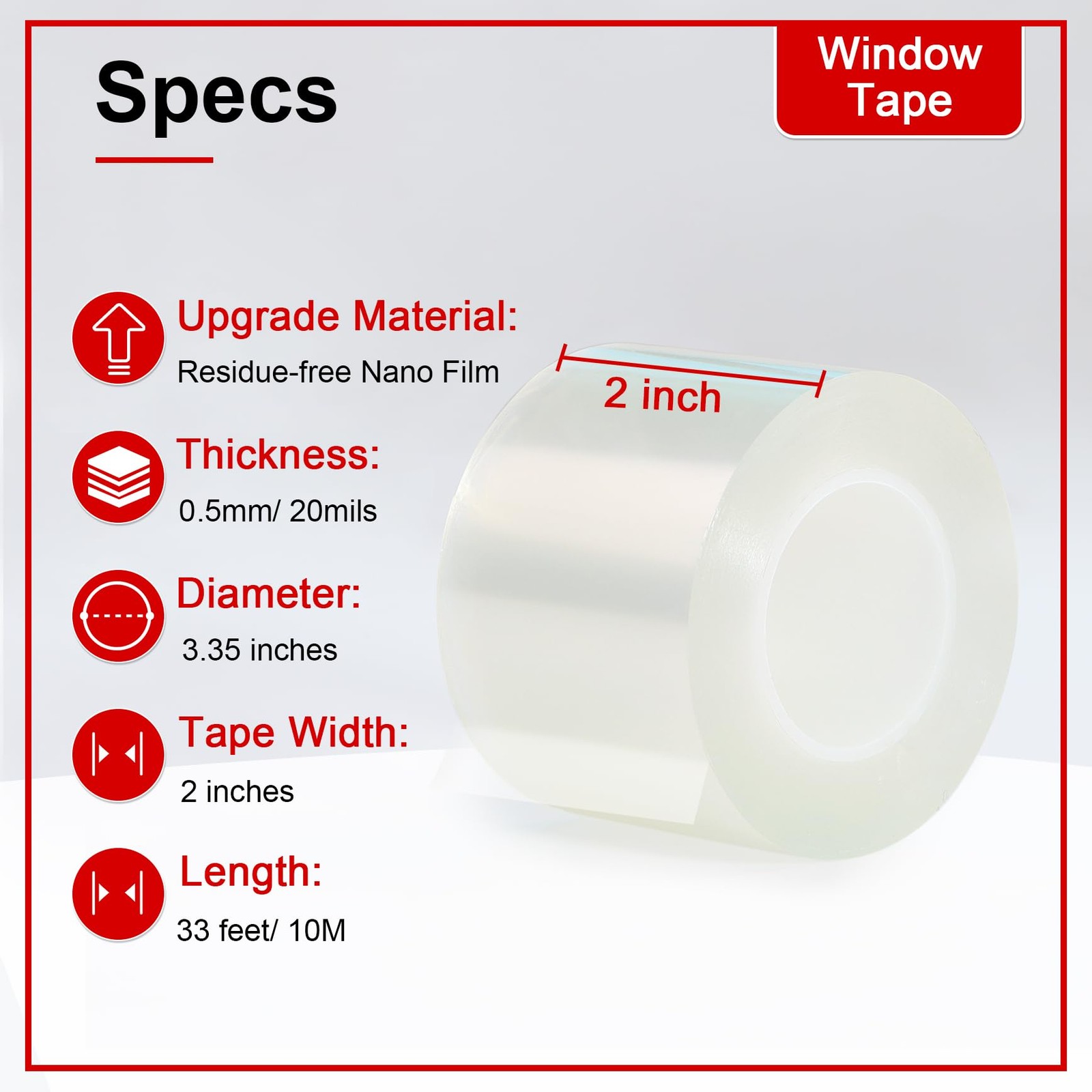 Window Sealing Tape 2 Inch x 33 FT Transparent Window Draft Insulation Residu... gallery