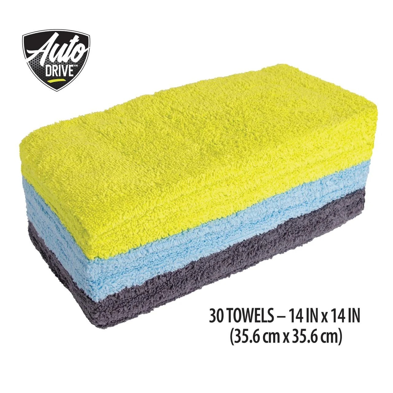 Auto Drive Multipurpose Microfiber Towels 14" x 14" Multicolor 30 Pack gallery