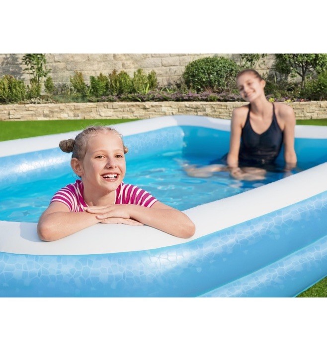 Bestway H2OGO Blue Rectangular Inflatable Swimming Pool 10 Ft X 6 Ft. X 18 In. gallery