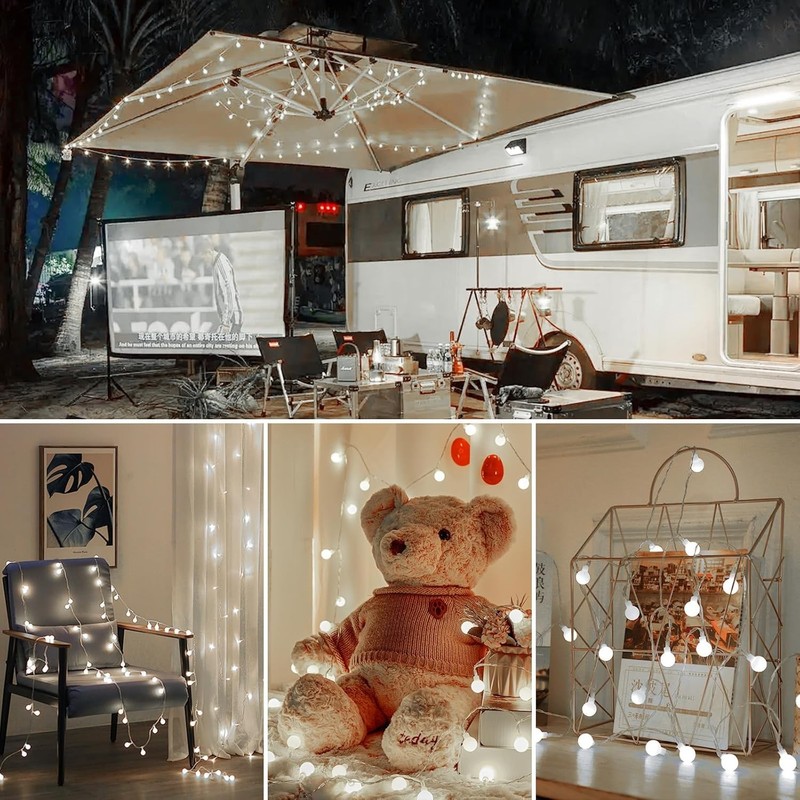 Globe String Lights Battery Operated - 21 Feet 60 Led Twinkle Fairy Lights, 8... gallery