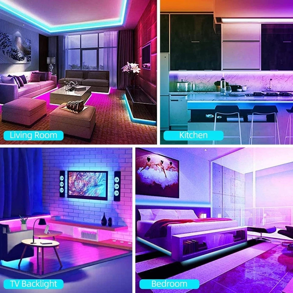 100Ft LED Strip Lights, Smart Light with App Remote Control, RGB LED Lights for gallery